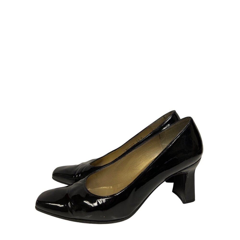 Stuart Weiztman Women's Shoes Patent Leather Black Slip On Heels Size 6.5 - Picture 5 of 9